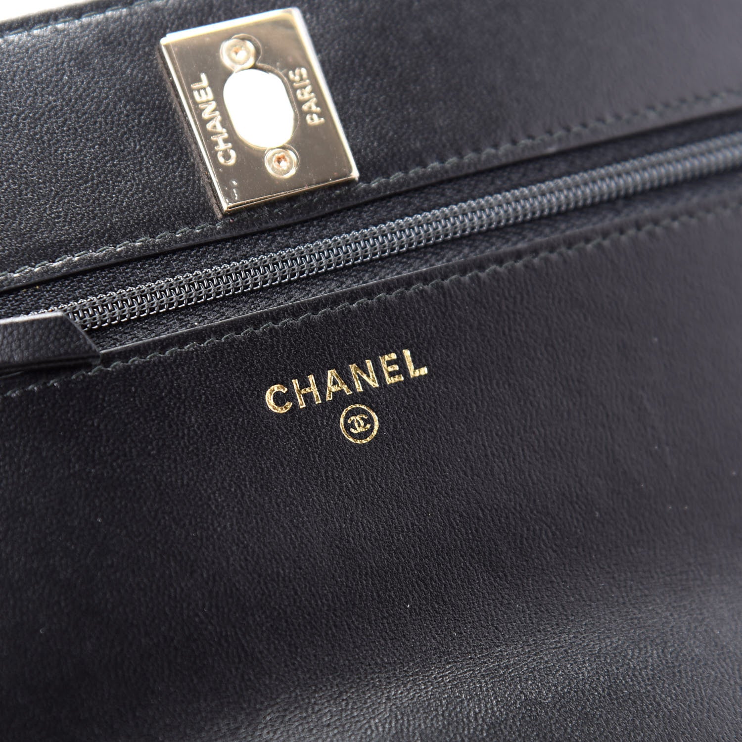 Chanel Lambskin Quilted Trendy CC Wallet On Chain WOC Black 8 of 10