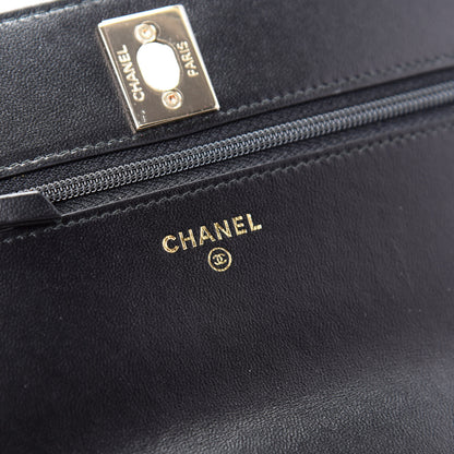 Chanel Lambskin Quilted Trendy CC Wallet On Chain WOC Black 8 of 10