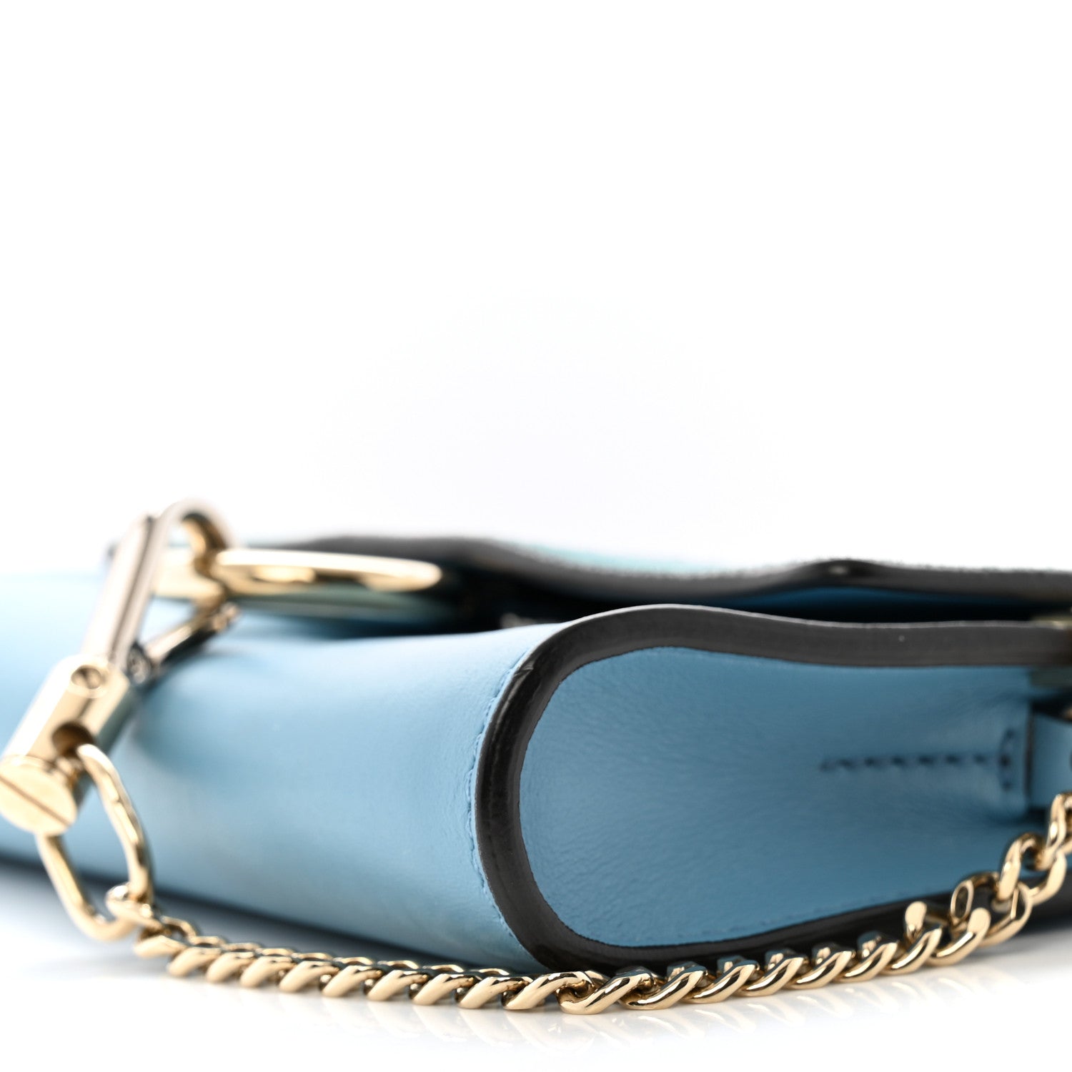 Chloe Suede Calfskin Faye Wallet On Strap Vinyl Blue 9 of 13