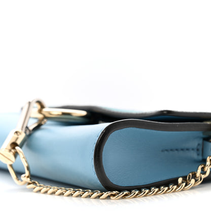 Chloe Suede Calfskin Faye Wallet On Strap Vinyl Blue 9 of 13