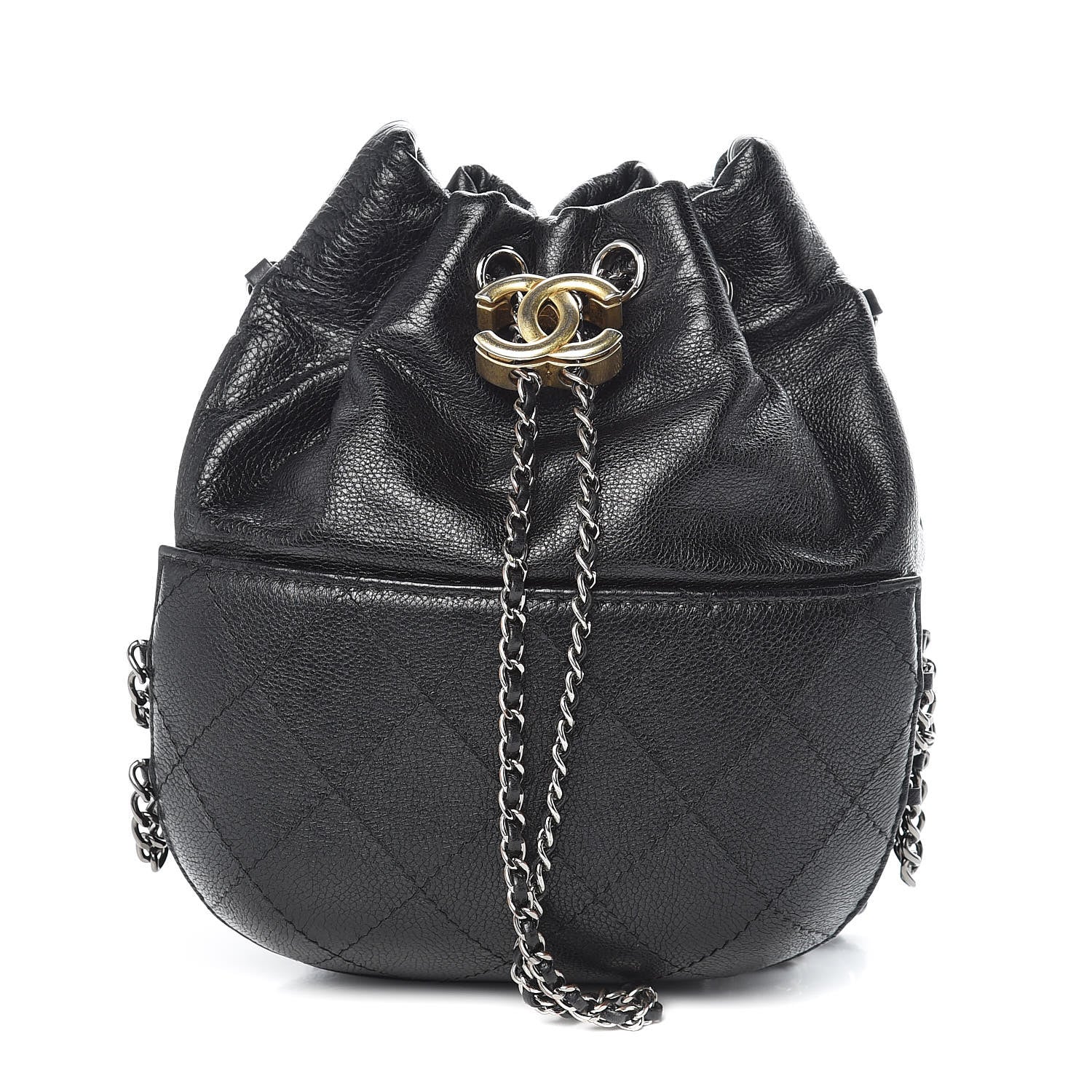Chanel Calfskin Quilted Small Gabrielle Bucket Black 1 of 11