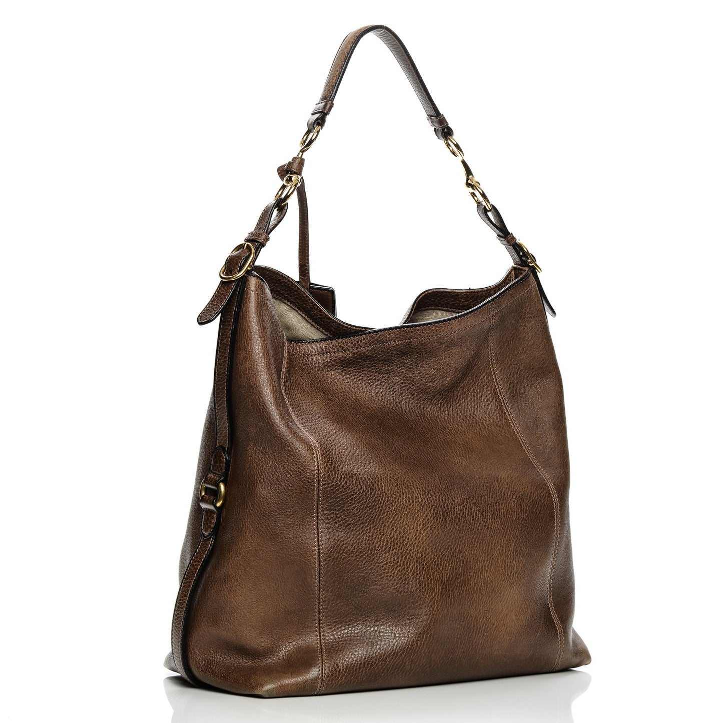 Calfskin Large Harness Hobo Maple Brown
