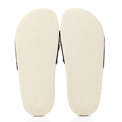 Gucci Terry Cloth GG Monogram Slide Sandals 35 Blue Red 5 of 8