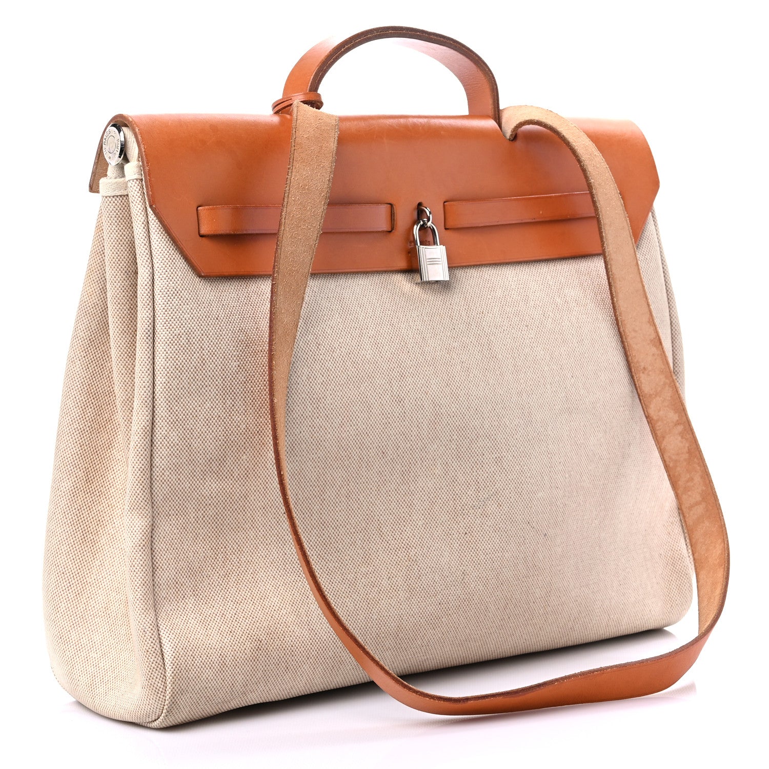 Hermes Toile Vache Calfskin Herbag 2 in 1 36 MM Natural 3 of 24
