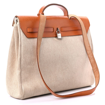 Hermes Toile Vache Calfskin Herbag 2 in 1 36 MM Natural 3 of 24