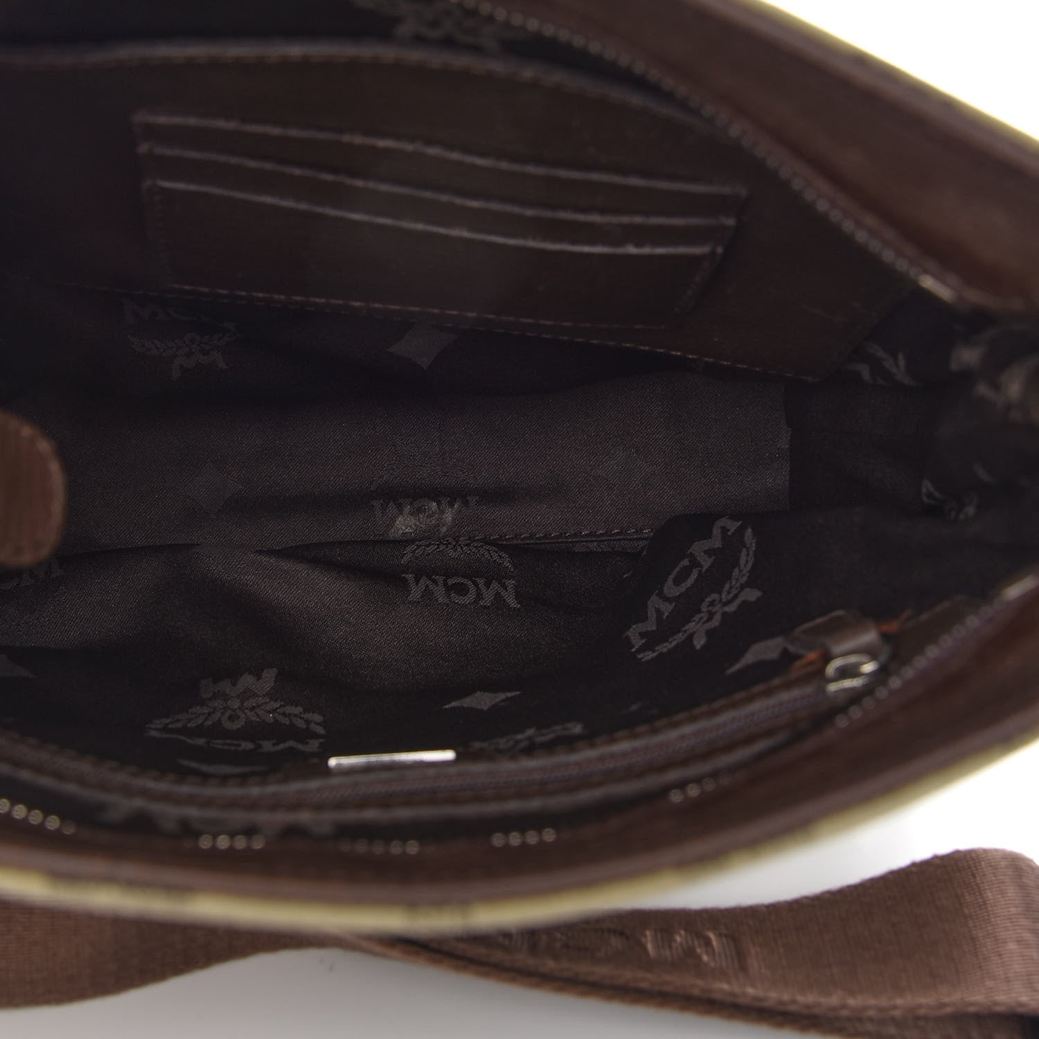 MCM Coated Canvas Messenger Bag Beige 7 of 9