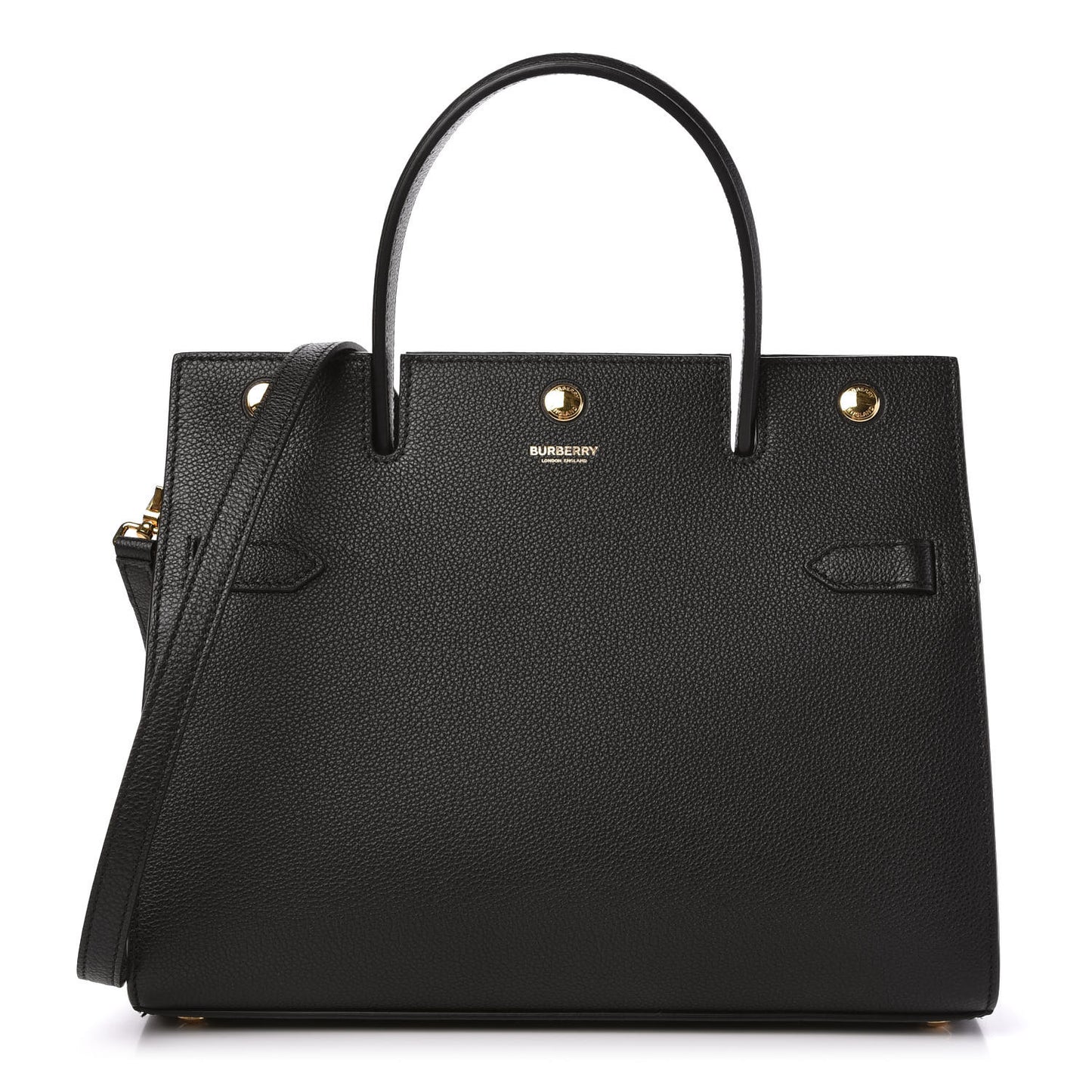 Grainy Calfskin Small Title Bag Black