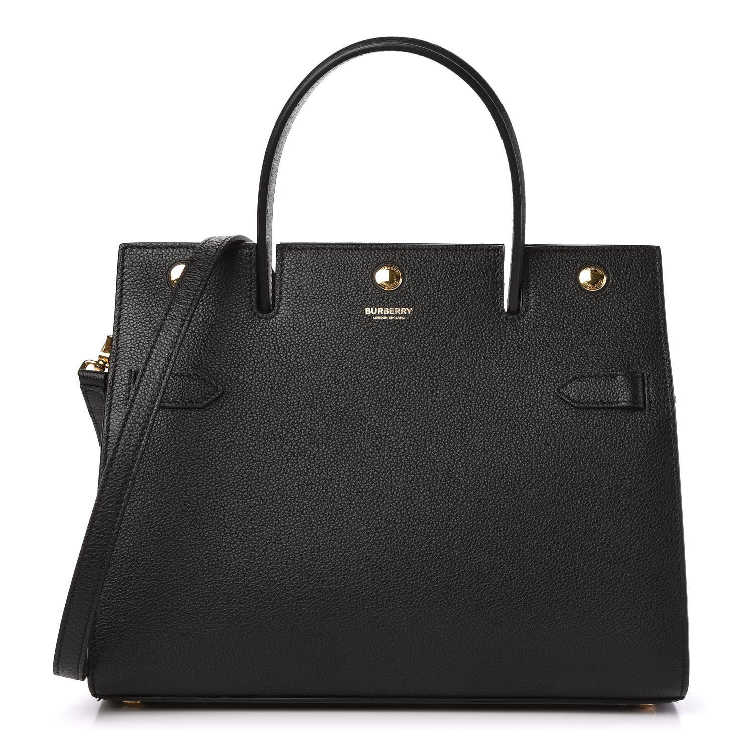 Burberry Grainy Calfskin Small Title Bag Black 1 of 10