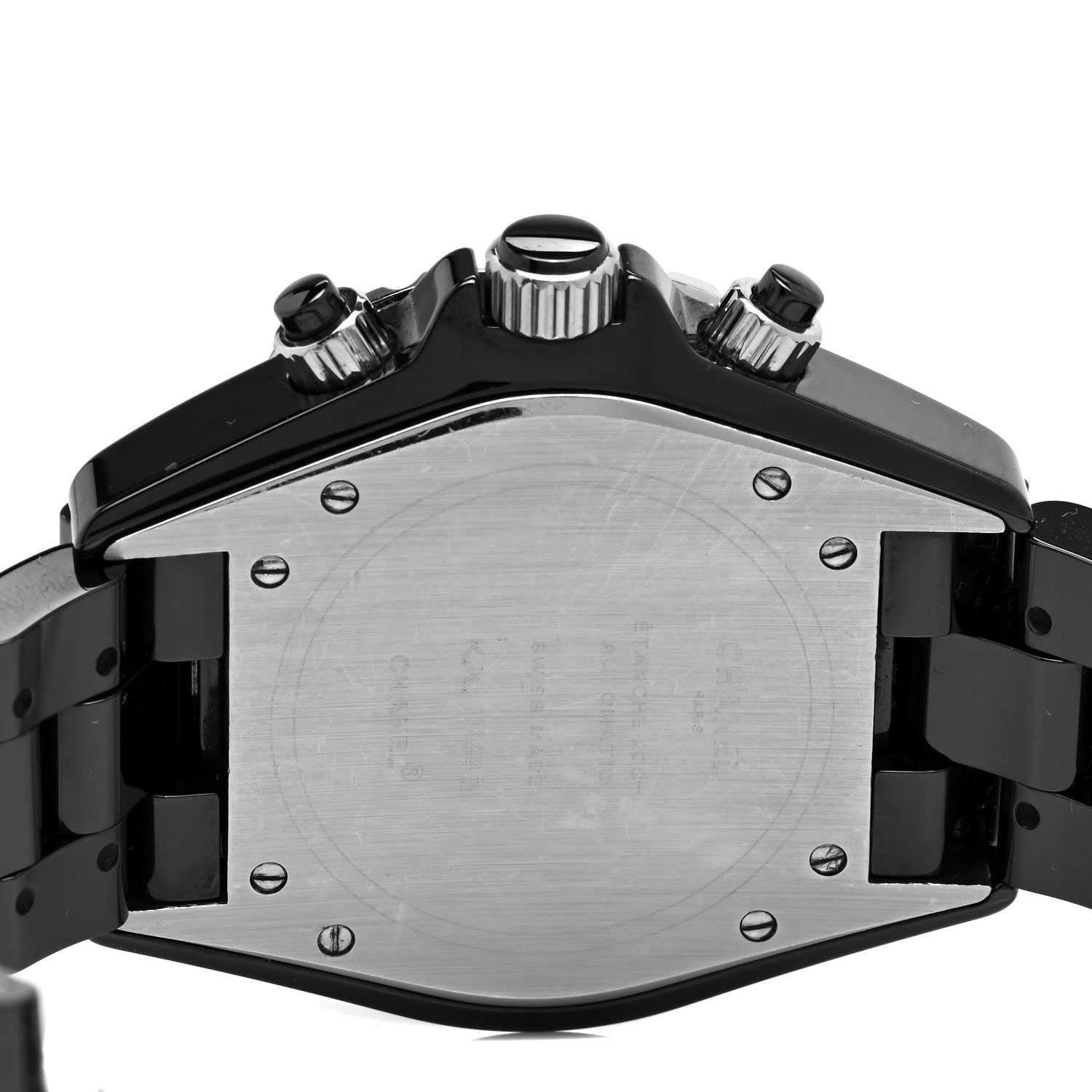 Chanel Stainless Steel Ceramic Diamond Bezel 41mm J12 Chronograph Automatic Watch Black 4 of 4