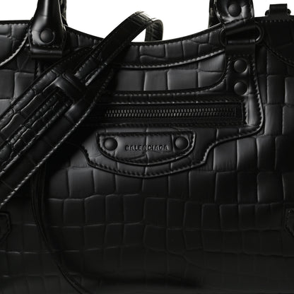 Balenciaga Semi Shiny Calfskin Crocodile Embossed Neo Classic Black Hardware S City Black 11 of 14