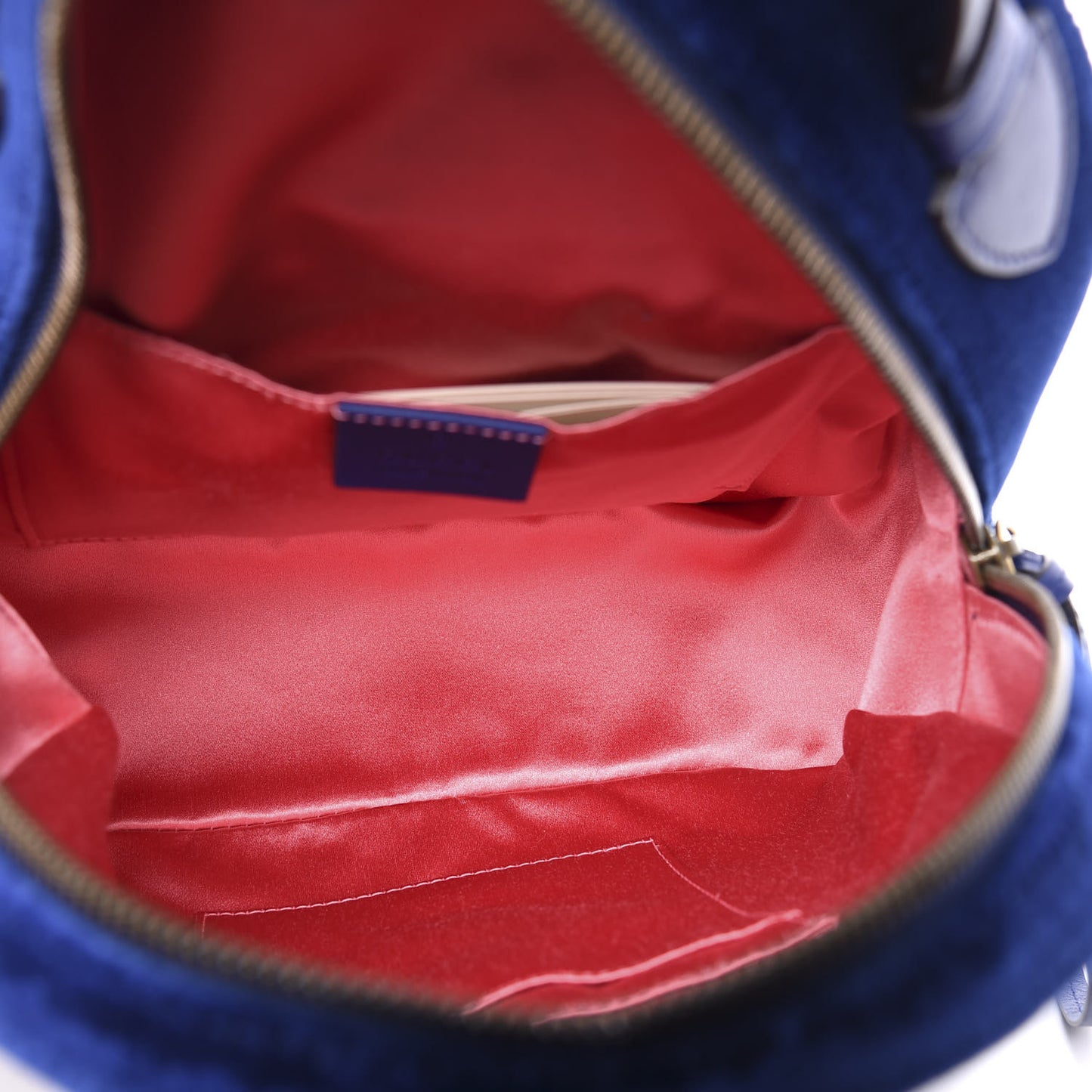 Velvet Matelasse GG Marmont Dome Backpack Cobalt Blue