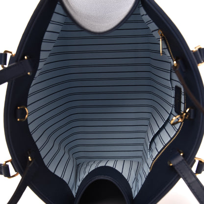 Louis Vuitton Raffia Calfskin Monogram Giant Onthego MM Blue 5 of 10