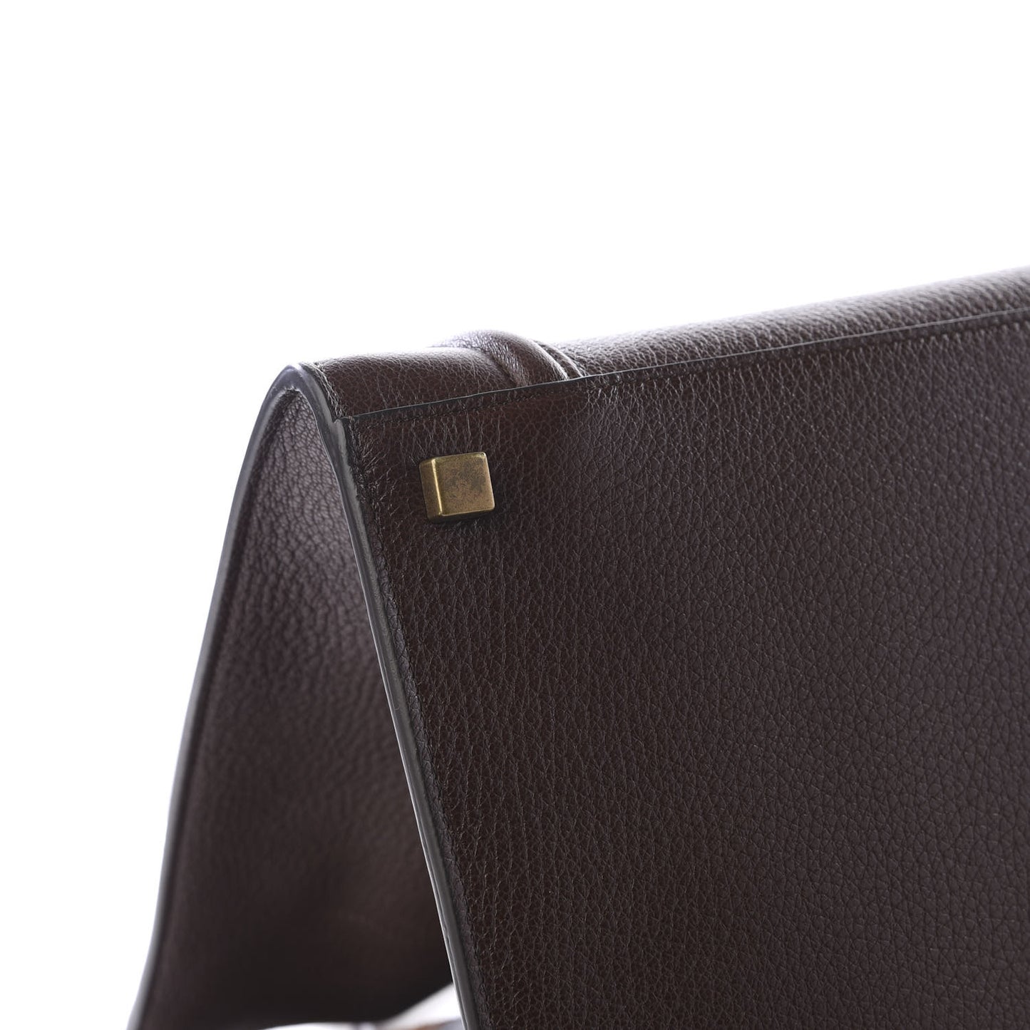 Shiny Grained Calfskin Medium Phantom Luggage Brown