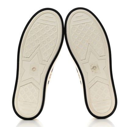 Christian Dior Canvas Leopard Embroidered Womens Walk N Dior Low Top Sneakers 38 Beige 5 of 8