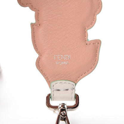 Fendi Calfskin Studded Floral Inlaid Floral Strap You White 3 of 4