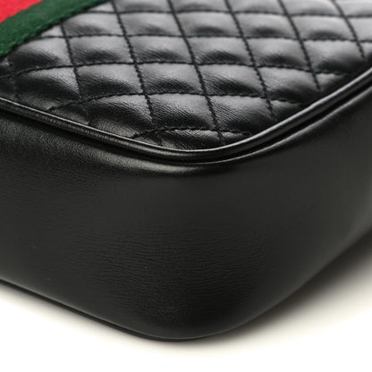 Gucci Calfskin Trapuntata Web Mini GG Shoulder Bag Black 10 of 10