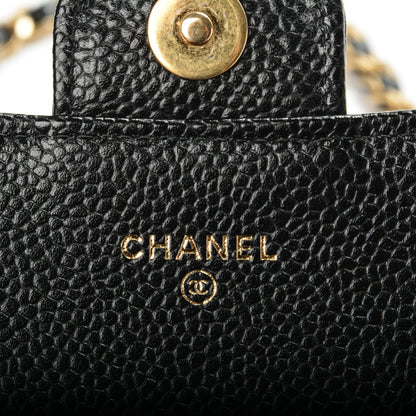 Chanel Caviar Quilted Wallet on Removable Chain Black 6 of 9