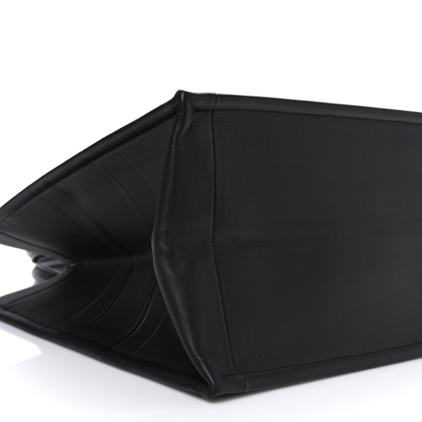 Calfskin Embossed Medium Book Tote Black