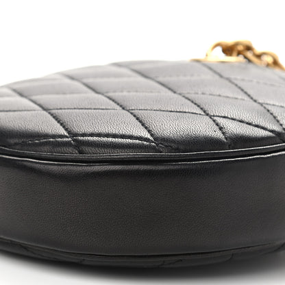 Saint Laurent Lambskin Quilted Round Le Maillon Round Tassel Chain Crossbody Bag Black 10 of 10