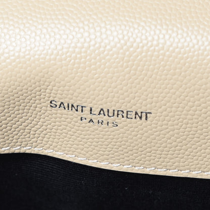 Saint Laurent Grain De Poudre Textured Mixed Matelasse Medium Triquilt Monogram Satchel Nude Powder 10 of 10