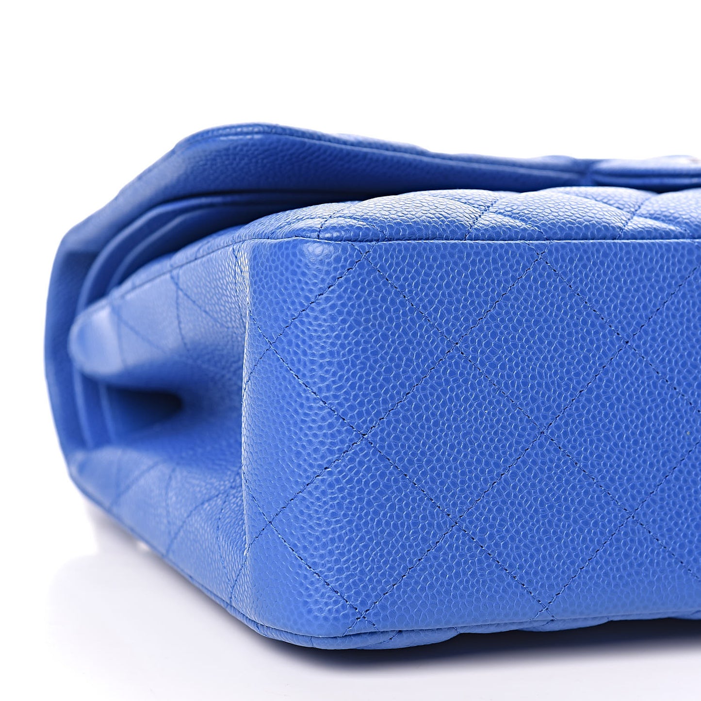 Caviar Quilted Jumbo Double Flap Blue
