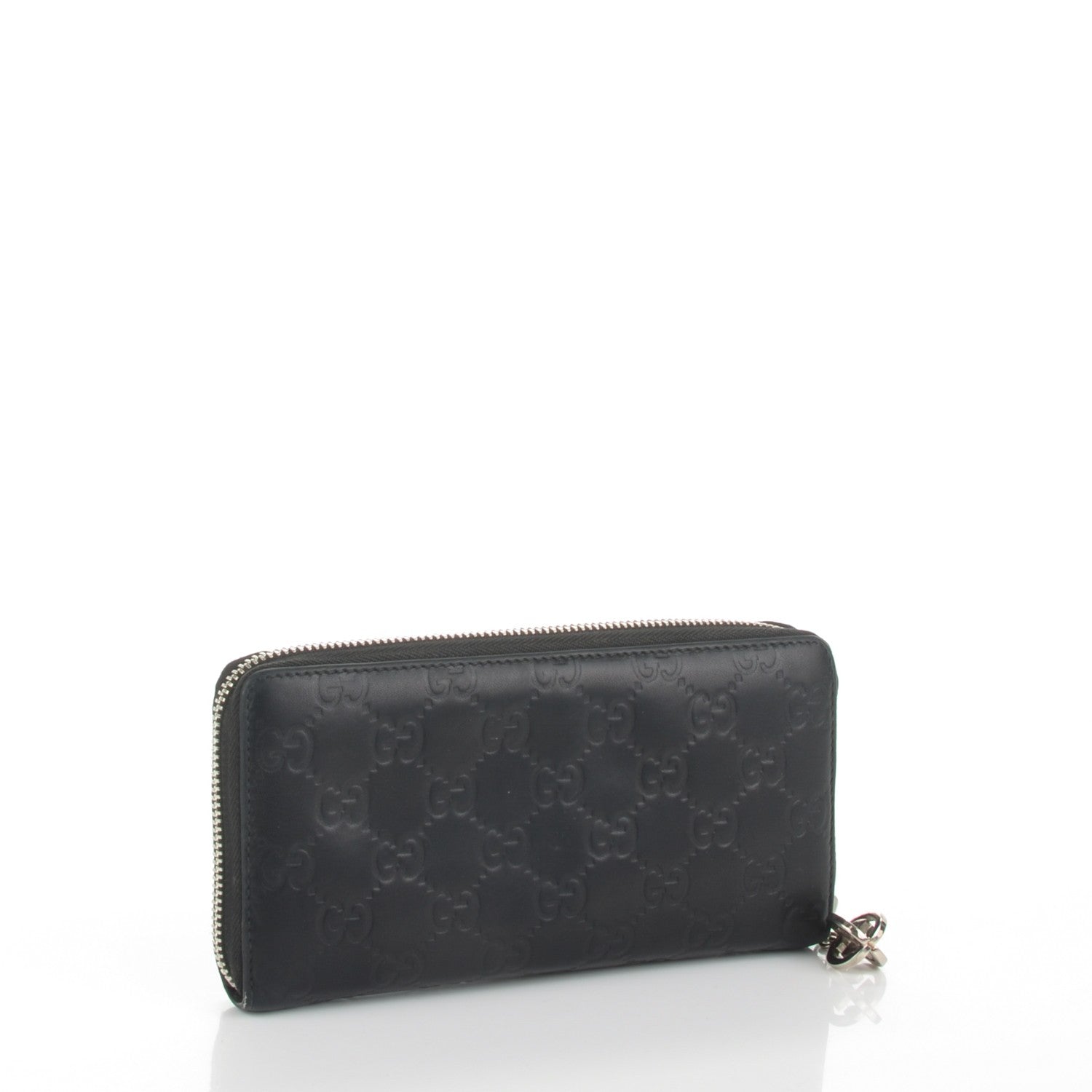 Gucci Guccissima Large Twins Zip Around Wallet Black 3 of 7