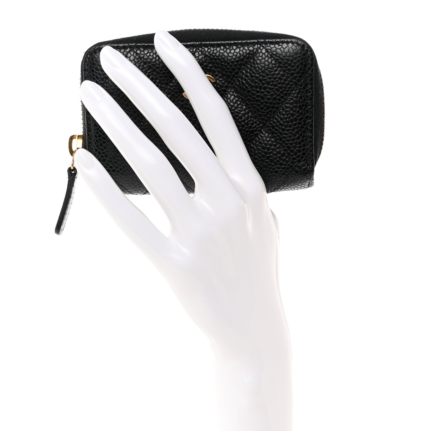 Chanel Caviar Quilted Zip Coin Purse Black 2 of 8