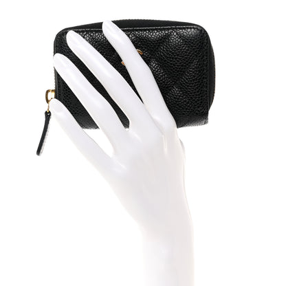 Chanel Caviar Quilted Zip Coin Purse Black 2 of 8