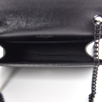 Saint Laurent Grain De Poudre Small Monogram Kate Satchel Black 7 of 9