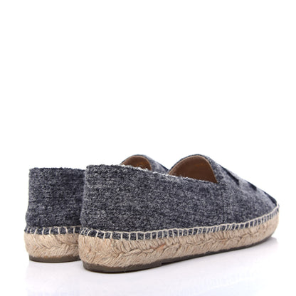Chanel Tweed Velvet CC Espadrilles 41 Grey Black 4 of 12