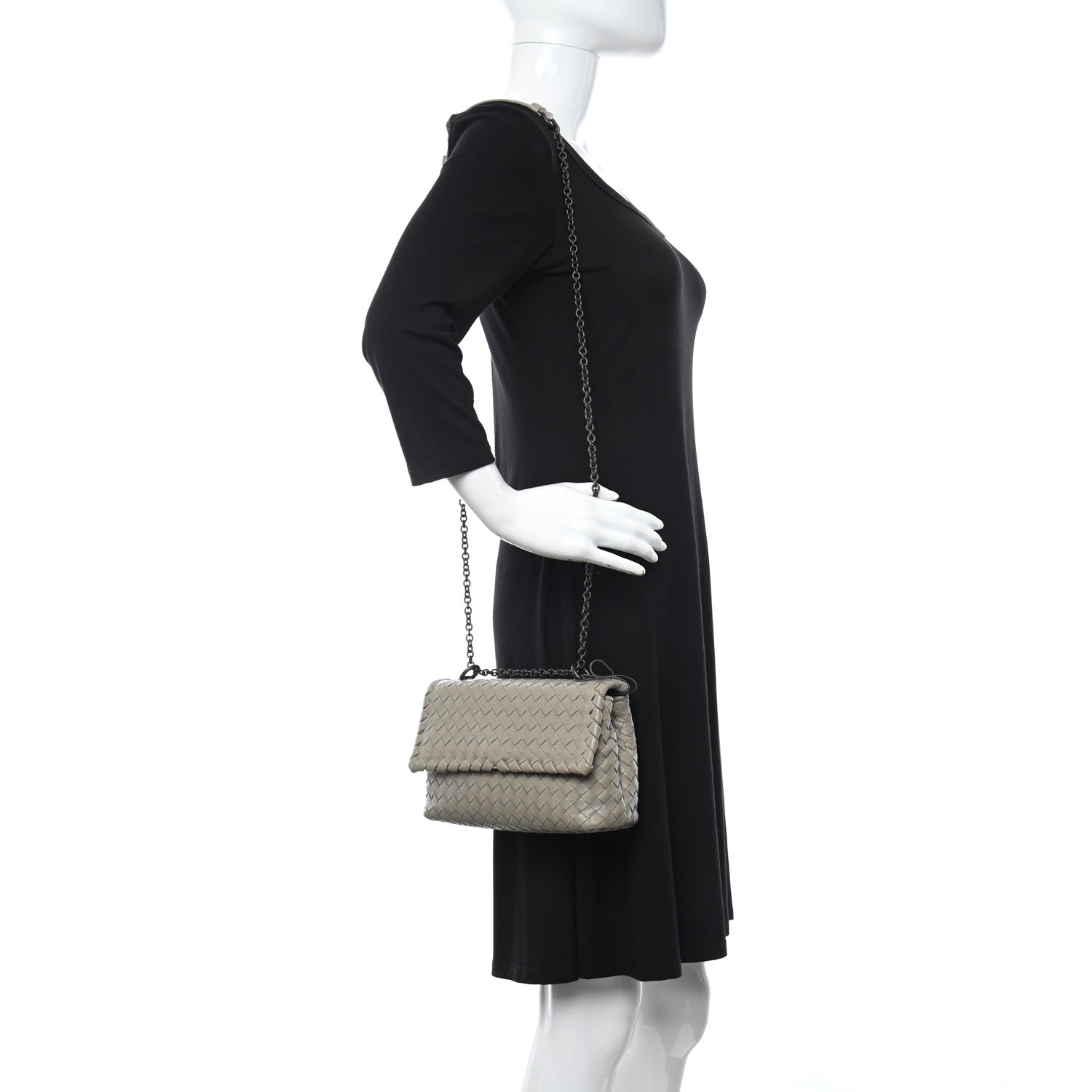 Bottega Veneta Nappa Intrecciato Baby Olimpia Shoulder Bag Limestone 2 of 10