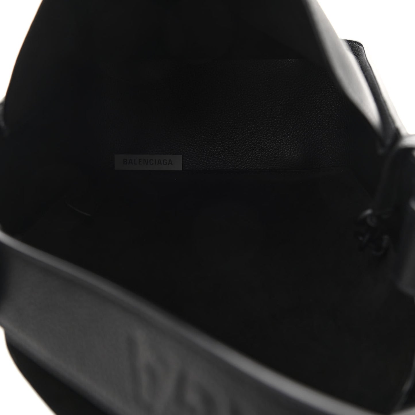 Calfskin Logo Embossed Small Tool 2.0 North-South Tote Black