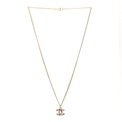 Chanel Crystal CC Necklace Gold Multicolor 3 of 5