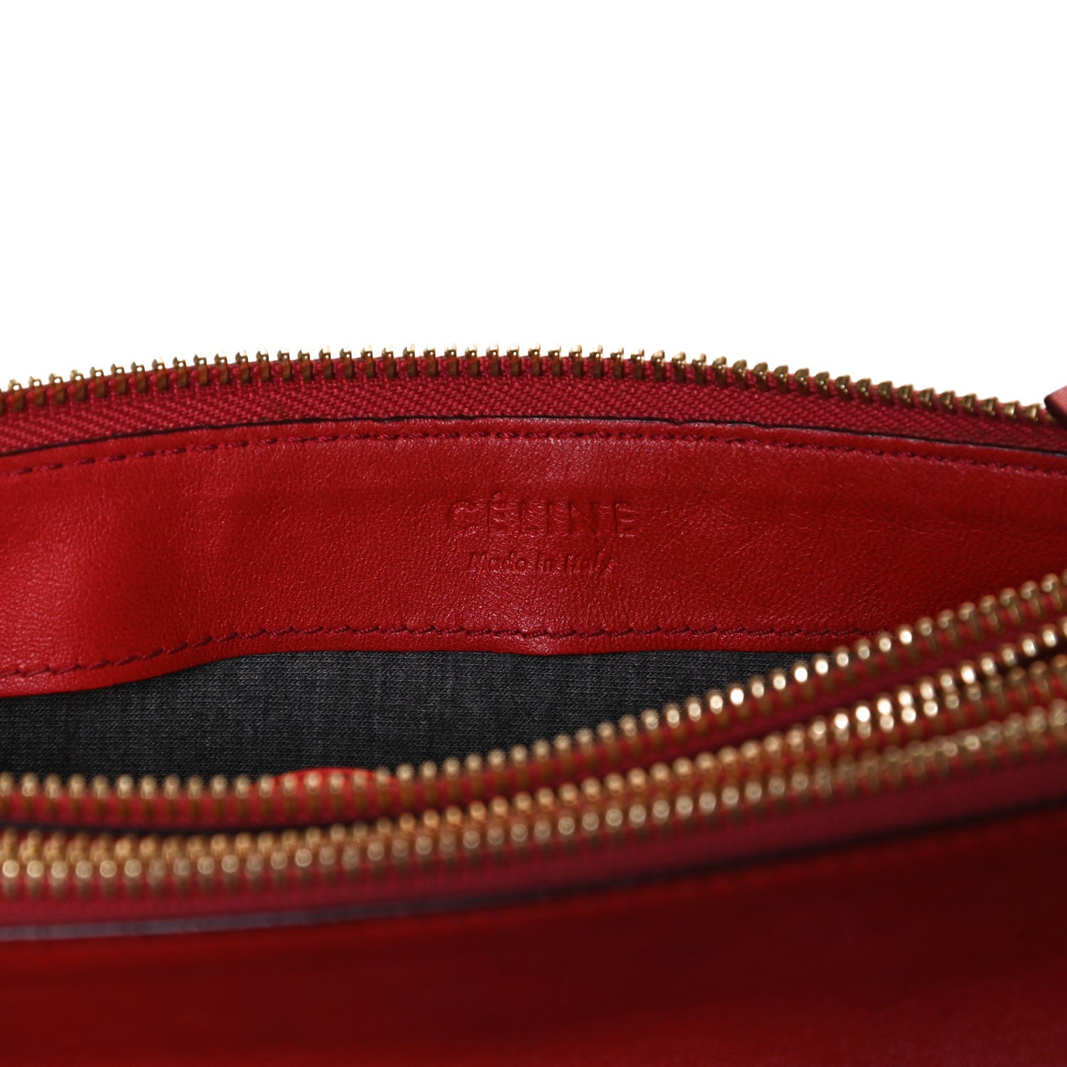 Celine Lambskin Large Trio Crossbody Bag Red 5 of 13
