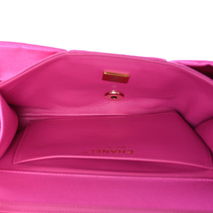 Chanel Satin Tie My Bow Flap Clutch With Chain Dark Pink 5 of 11
