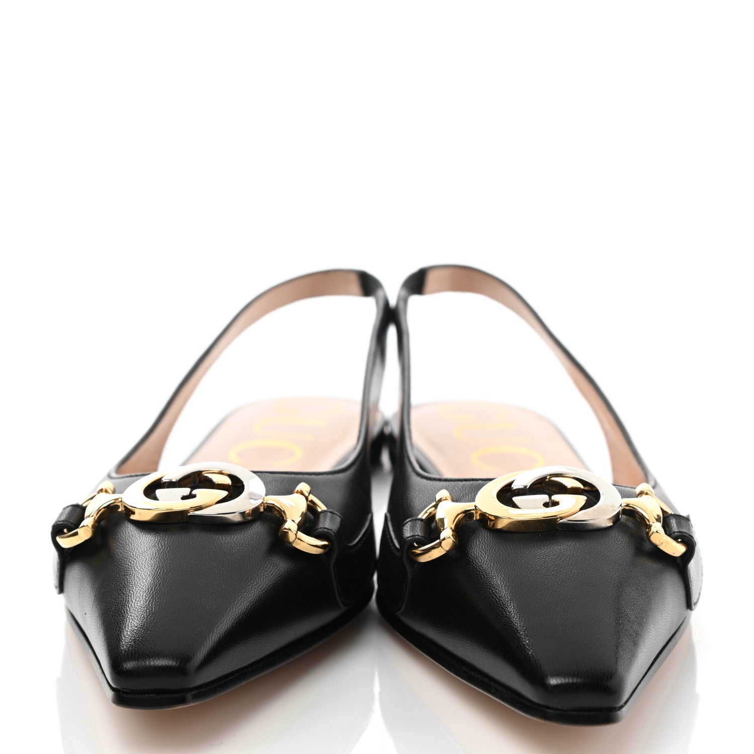 Gucci Malaga Kid Nappa Zumi Slingback Flats 35 Black 2 of 10