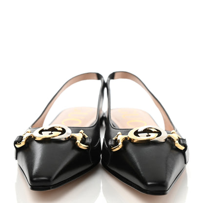 Gucci Malaga Kid Nappa Zumi Slingback Flats 35 Black 2 of 10