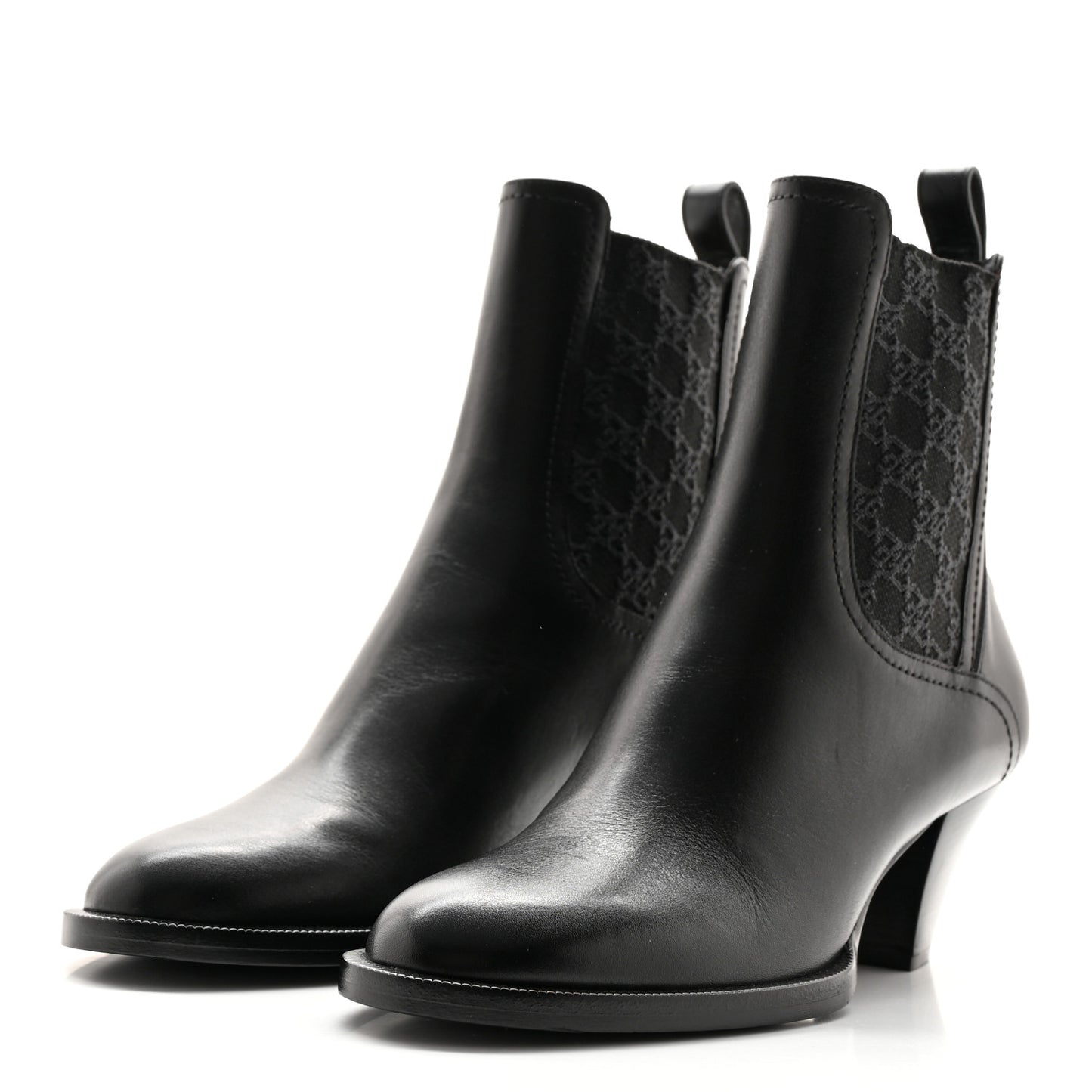 Vitello Karligraphy Embossed Ankle Boots 38.5 Black