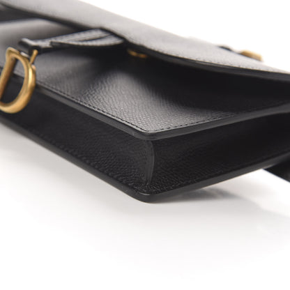 Christian Dior Grained Calfskin Saddle Belt Clutch Black 8 of 10