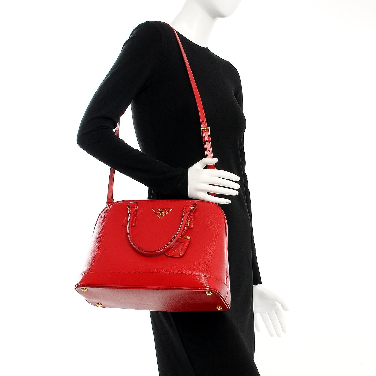 Saffiano Vernice Open Promenade Tote Rosso