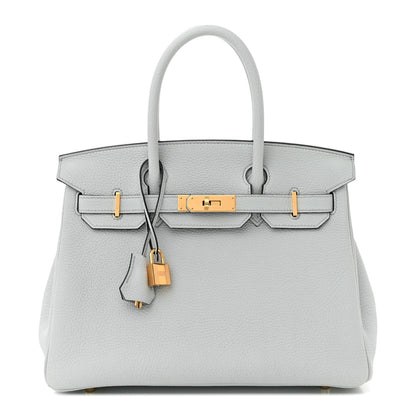 Hermes Taurillon Clemence Birkin 30 Bleu Pale 1 of 12