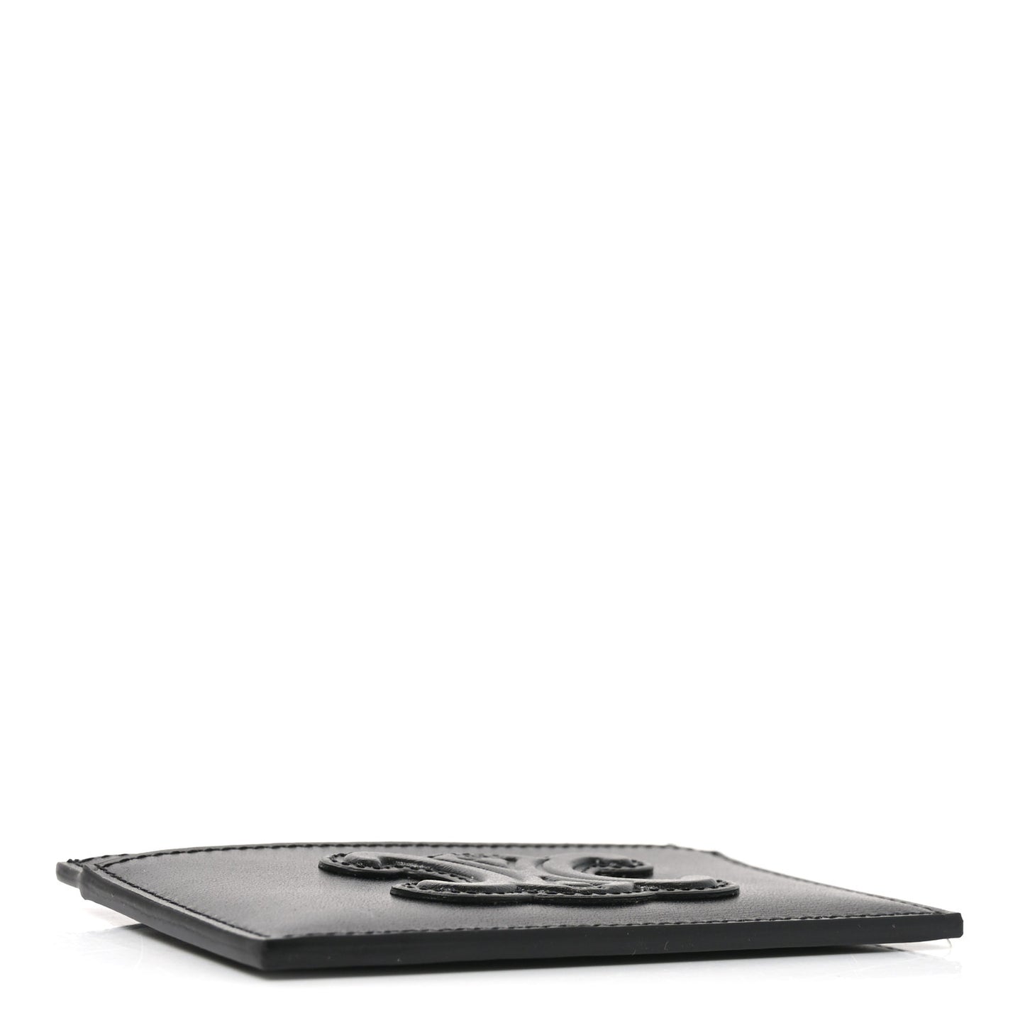 Smooth Lambskin Triomphe Card Holder Black