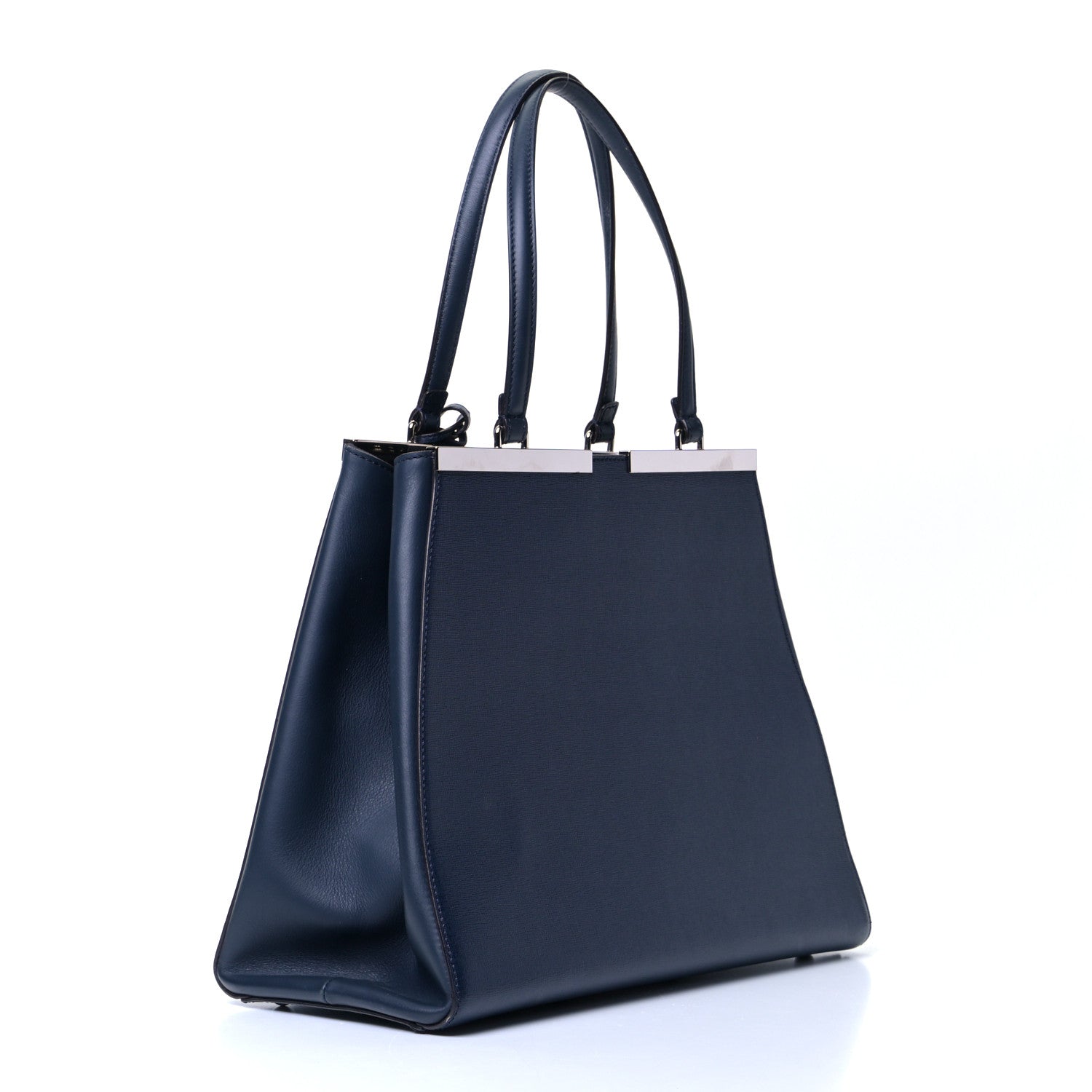 Fendi Vitello Elite Flamingo Large 3Jours Tote Navy 2 of 5