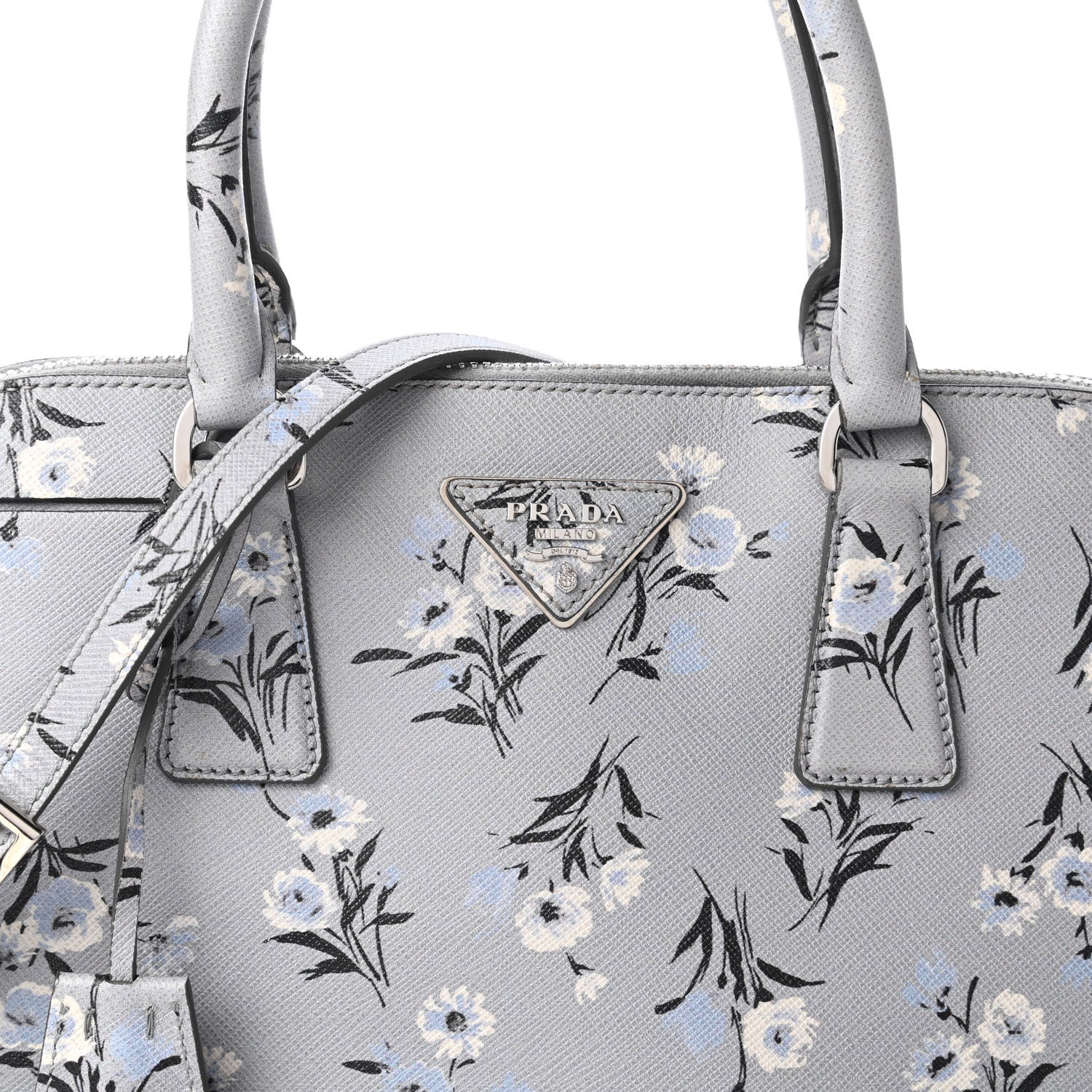 Prada Saffiano Soft Bouquet Medium Promenade Tote Acciaio 10 of 10