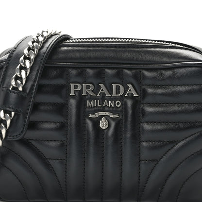 Prada Soft Calfskin Diagramme Crossbody Bag Black 7 of 10
