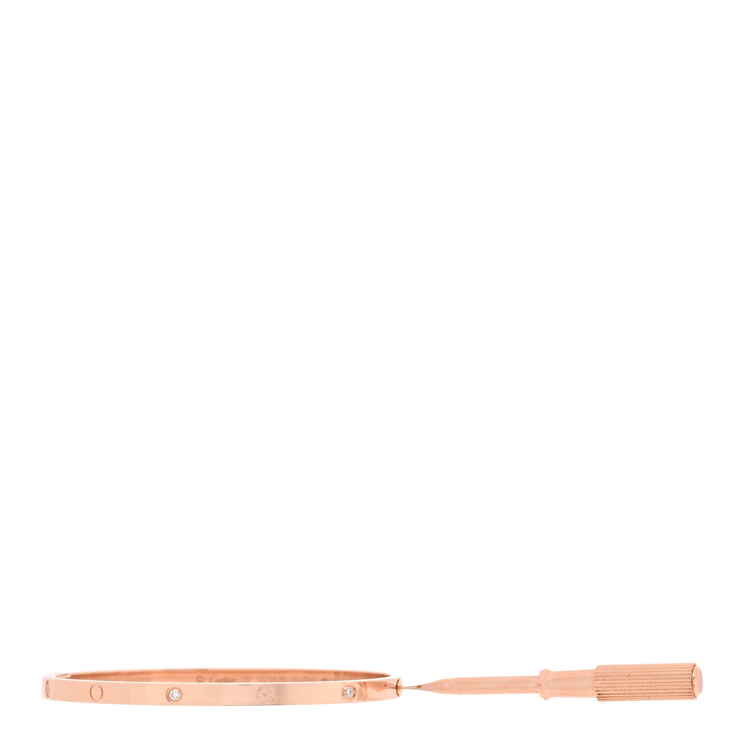 Cartier 18K Pink Gold 6 Diamond Small LOVE Bracelet 17 6 of 7