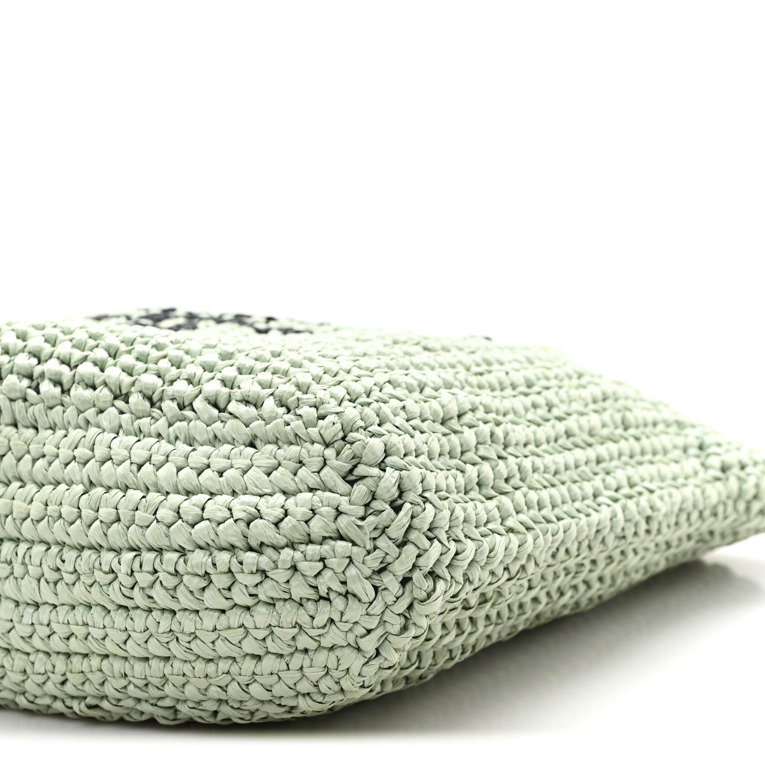 Prada Yarn Raffia Effect Crochet Small Logo Tote Acqua 10 of 10