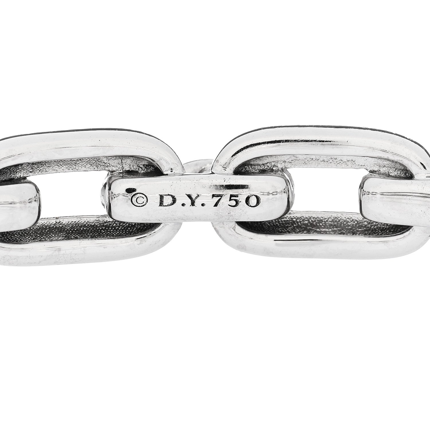 David Yurman 18K White Gold Diamond Stax Chain Link Bracelet 3 of 3