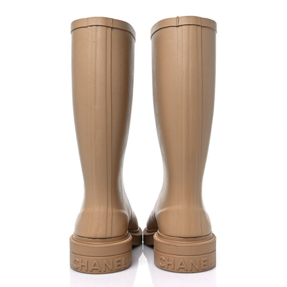 Chanel Caoutchouk CC High Boots 38 Beige 5 of 8