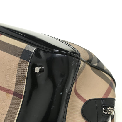 Burberry Supernova Check Patent Bowling Bag Black 8 of 27